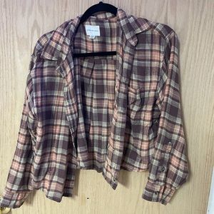 American Eagle cropped flannel